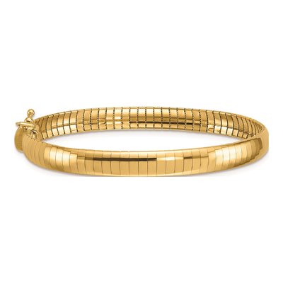14K Yellow Gold Domed Omega Bracelet – view 5