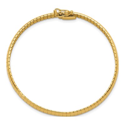 14K Yellow Gold Domed Omega Bracelet – view 6
