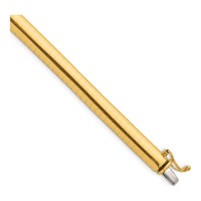 14K Yellow Gold Domed Omega Bracelet