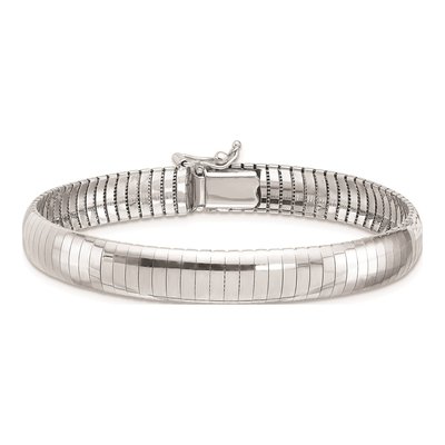 14K White Gold Omega Bracelet – view 3