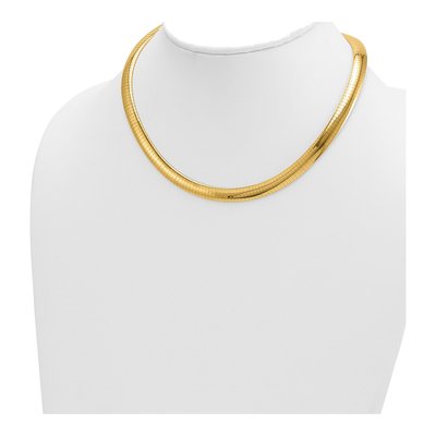 14K Yellow Gold Domed Omega Necklace – view 3