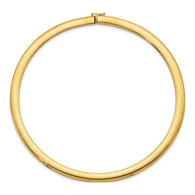 14K Yellow Gold Domed Omega Necklace – view 4