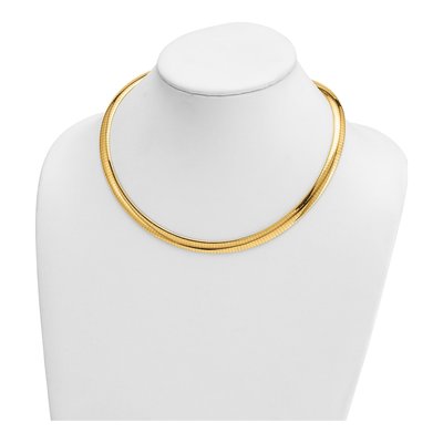14K Yellow Gold Domed Omega Necklace – view 3