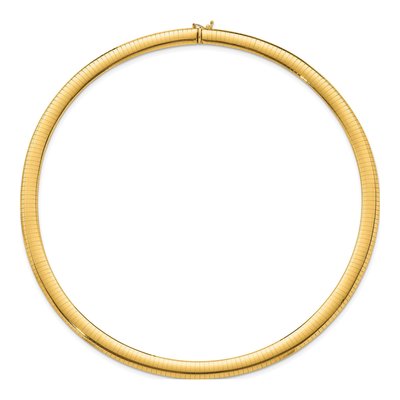 14K Yellow Gold Domed Omega Necklace – view 4