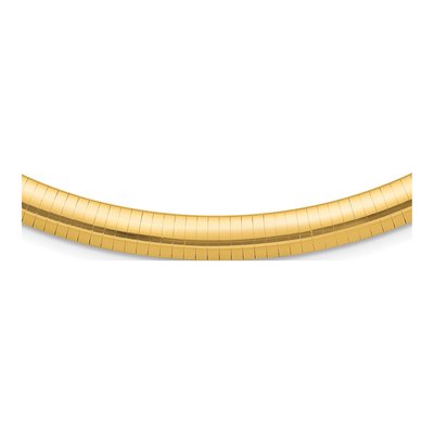 14K Yellow Gold Domed Omega Necklace