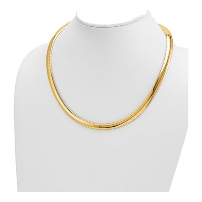 14K Yellow Gold Domed Omega Necklace – view 3