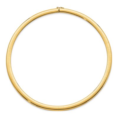 14K Yellow Gold Domed Omega Necklace – view 4