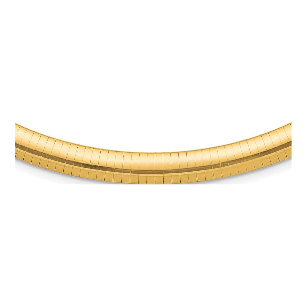 14K Yellow Gold Domed Omega Necklace