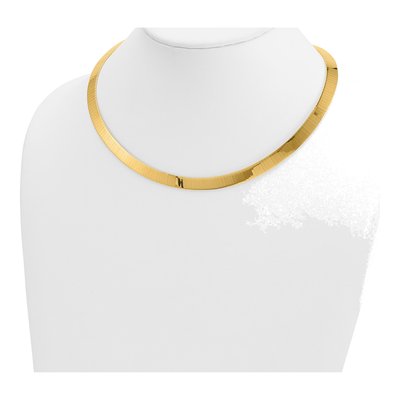 14K Yellow Gold Flat Omega Necklace – view 2