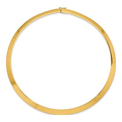 14K Yellow Gold Flat Omega Necklace – view 3