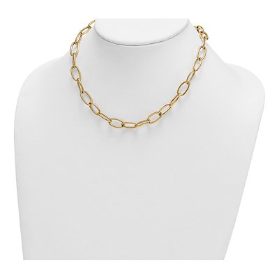 14K Yellow Gold 9mm Hollow Oval Open Link Chain – view 4