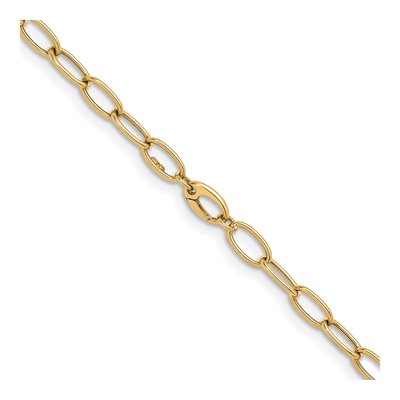 14K Yellow Gold 9mm Hollow Oval Open Link Chain – view 5
