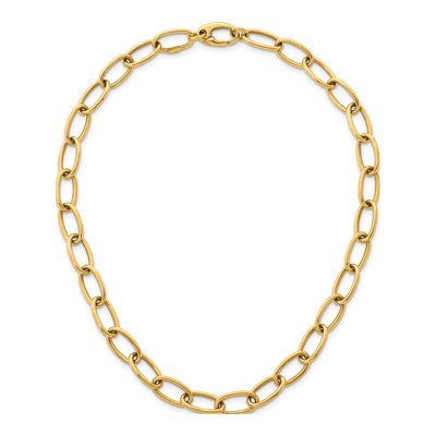 14K Yellow Gold 9mm Hollow Oval Open Link Chain – view 6