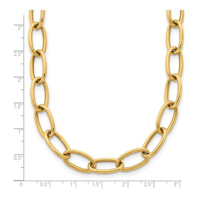 14K Yellow Gold 9mm Hollow Oval Open Link Chain – view 7