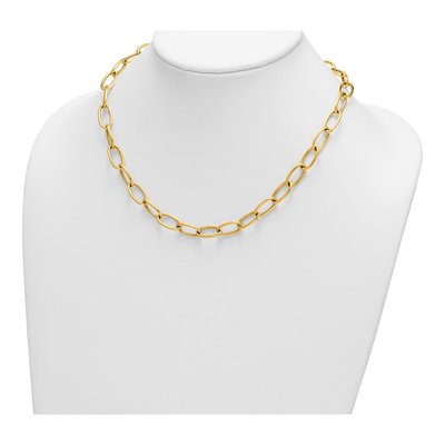 14K Yellow Gold 9mm Hollow Oval Open Link Chain – view 4