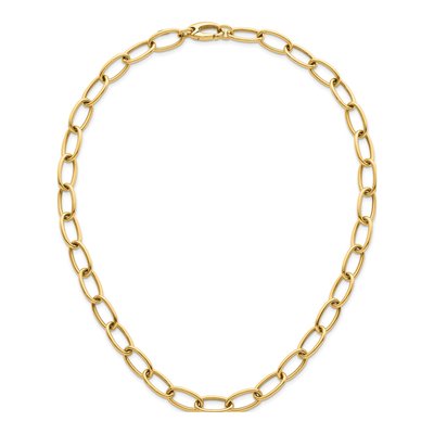 14K Yellow Gold 9mm Hollow Oval Open Link Chain – view 6