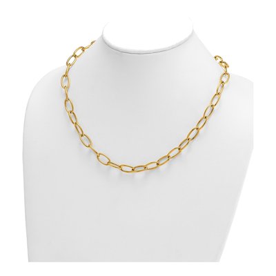 14K Yellow Gold 9mm Hollow Oval Open Link Chain – view 4