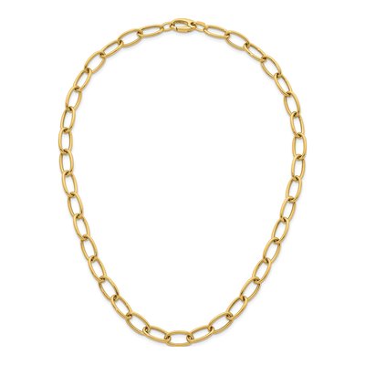 14K Yellow Gold 9mm Hollow Oval Open Link Chain – view 6