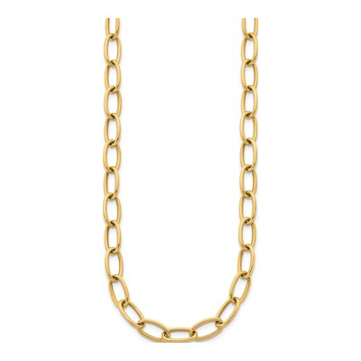 14K Yellow Gold 9mm Hollow Oval Open Link Chain – view 3
