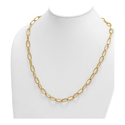 14K Yellow Gold 9mm Hollow Oval Open Link Chain – view 4