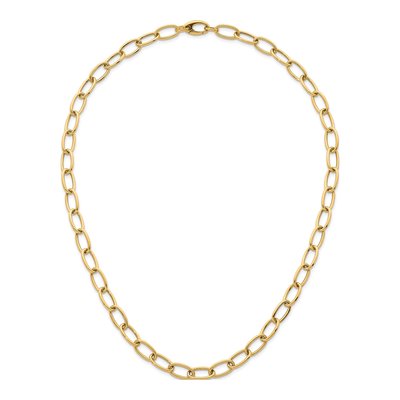14K Yellow Gold 9mm Hollow Oval Open Link Chain – view 6