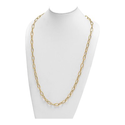 14K Yellow Gold 9mm Hollow Oval Open Link Chain – view 5