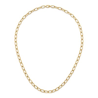 14K Yellow Gold 9mm Hollow Oval Open Link Chain – view 6