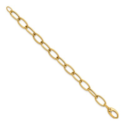 14K Yellow Gold 9mm Oval Link Chain Bracelet – view 3