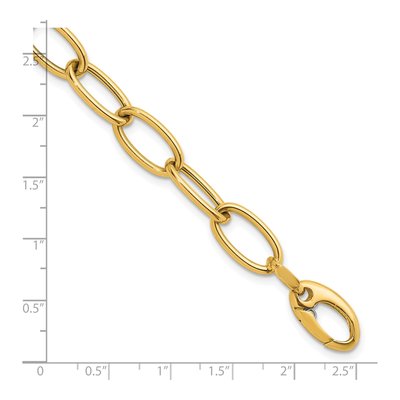 14K Yellow Gold 9mm Oval Link Chain Bracelet – view 5