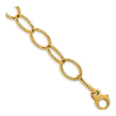14K Rose Gold 12mm Oval Open Link Chain