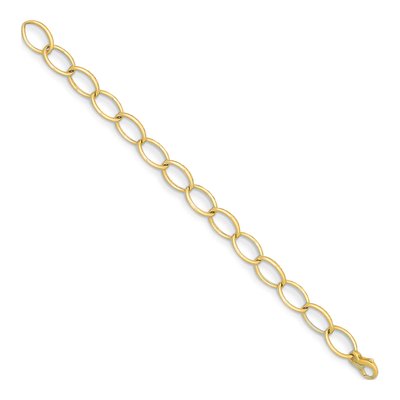 14K White Gold 12mm Oval Open Link Chain Bracelet – view 2