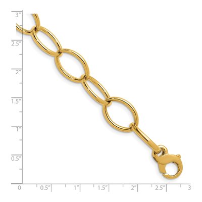14K White Gold 12mm Oval Open Link Chain Bracelet – view 3