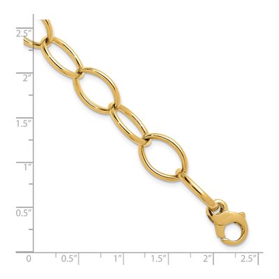 14K Yellow Gold 12mm Oval Link Chain Bracelet – view 5