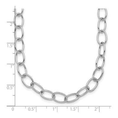 14K White Gold 6.5mm Oval Open Link Chain – view 7