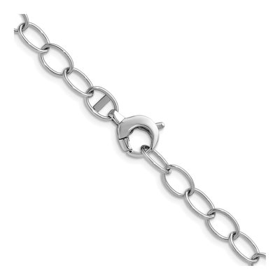 14K White Gold 6.5mm Oval Open Link Chain – view 5