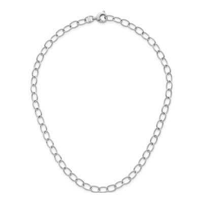 14K White Gold 6.5mm Oval Open Link Chain – view 6