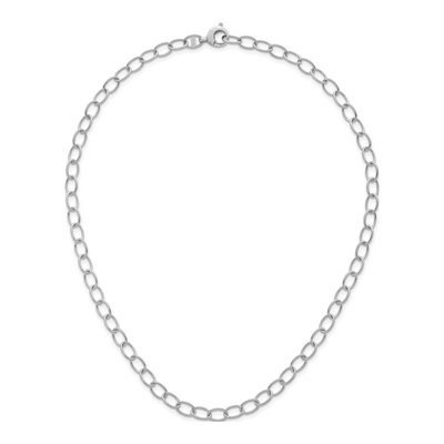 14K White Gold 6.5mm Oval Open Link Chain – view 6