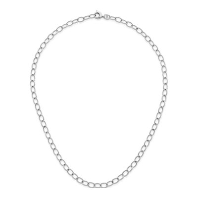 14K White Gold 6.5mm Oval Open Link Chain – view 6