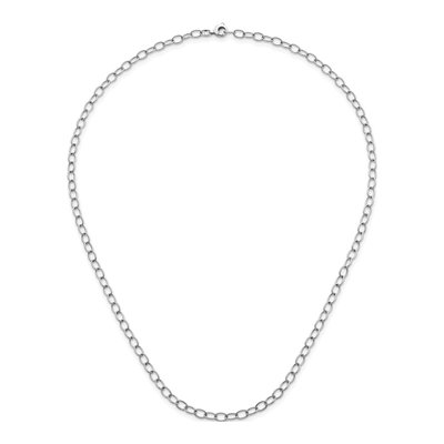 14K White Gold 6.5mm Oval Open Link Chain – view 6