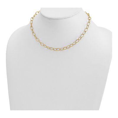14K Yellow Gold 6.5mm Oval Open Link Chain – view 5