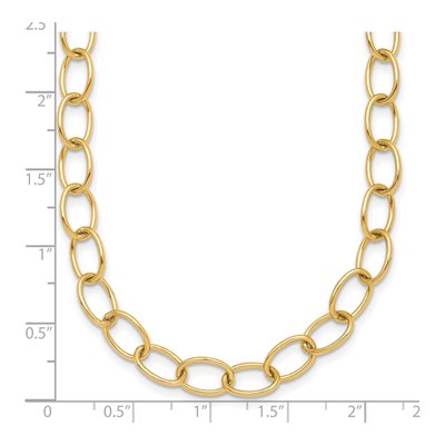 14K Yellow Gold 6.5mm Oval Open Link Chain – view 7