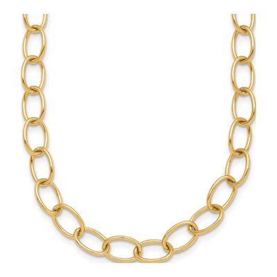 14K Yellow Gold 6.5mm Oval Open Link Chain