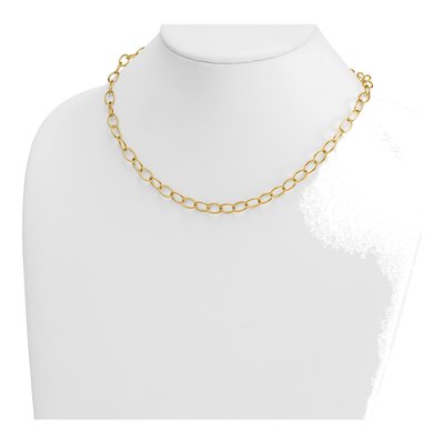 14K Yellow Gold 6.5mm Oval Open Link Chain – view 5