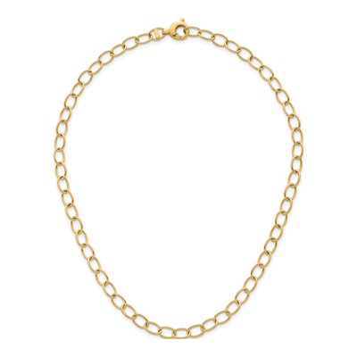 14K Yellow Gold 6.5mm Oval Open Link Chain – view 6