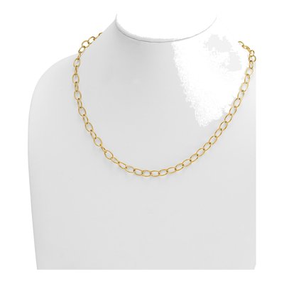 14K Yellow Gold 6.5mm Oval Open Link Chain – view 5