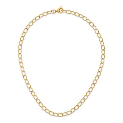 14K Yellow Gold 6.5mm Oval Open Link Chain – view 6