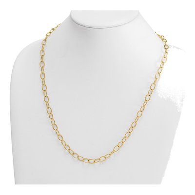 14K Yellow Gold 6.5mm Oval Open Link Chain – view 5