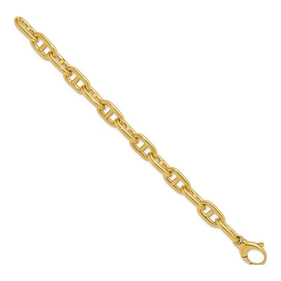 14K Yellow Gold 10.5mm Anchor Chain Bracelet – view 2