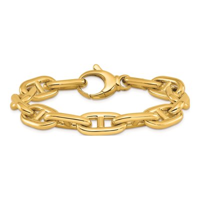 14K Yellow Gold 10.5mm Anchor Chain Bracelet – view 3