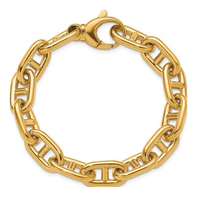 14K Yellow Gold 10.5mm Anchor Chain Bracelet – view 4
